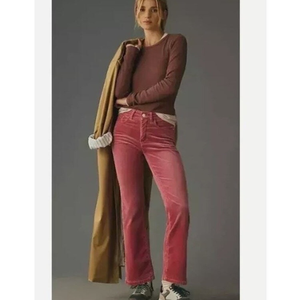 Pilcro Corduroy Pants Women 26 Pink The‎ Yaya Straight Leg High Rise 2741